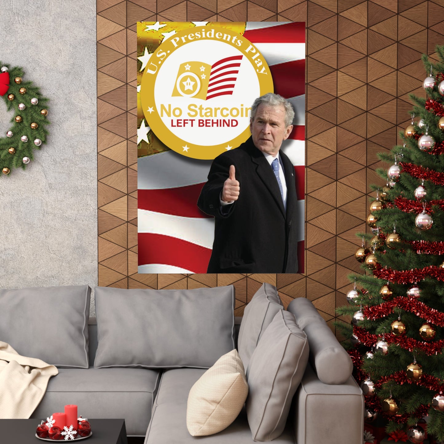 George Bush NO STARCOIN LEFT BEHIND Poster